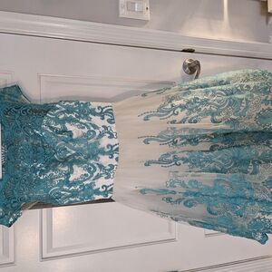 Chi Chi London Teal Midi Dress Size 8